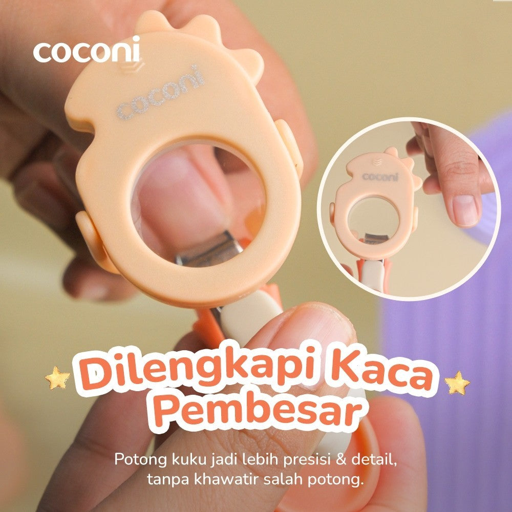 Coconi SafeLight Nail Clipper - Gunting Kuku Bayi dengan Lampu LED dan Kaca Pembesar