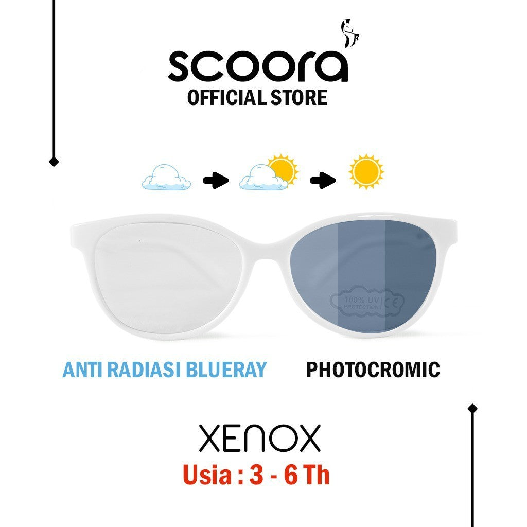 SCOORA Xenox Kacamata Anak (3 - 6thn) Anti Radiasi & Anti UV - Variasi Warna