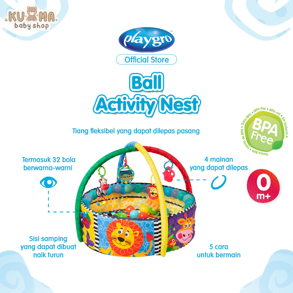 Playgro Ball Activity Nest - Matras Bermain Anak Bayi Balita Mandi Bola