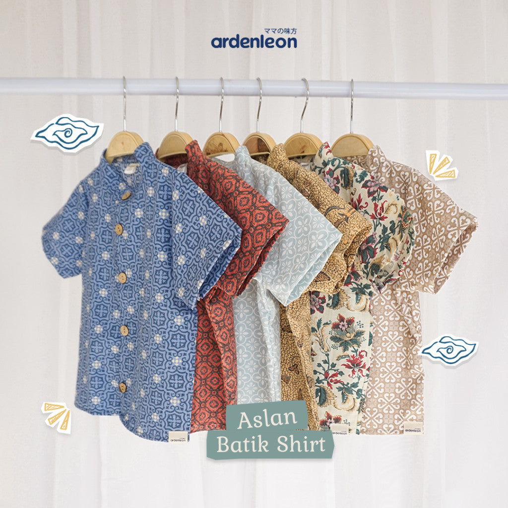 ARDENLEON Atasan Kemeja Anak Laki Laki Aslan Batik Shirt