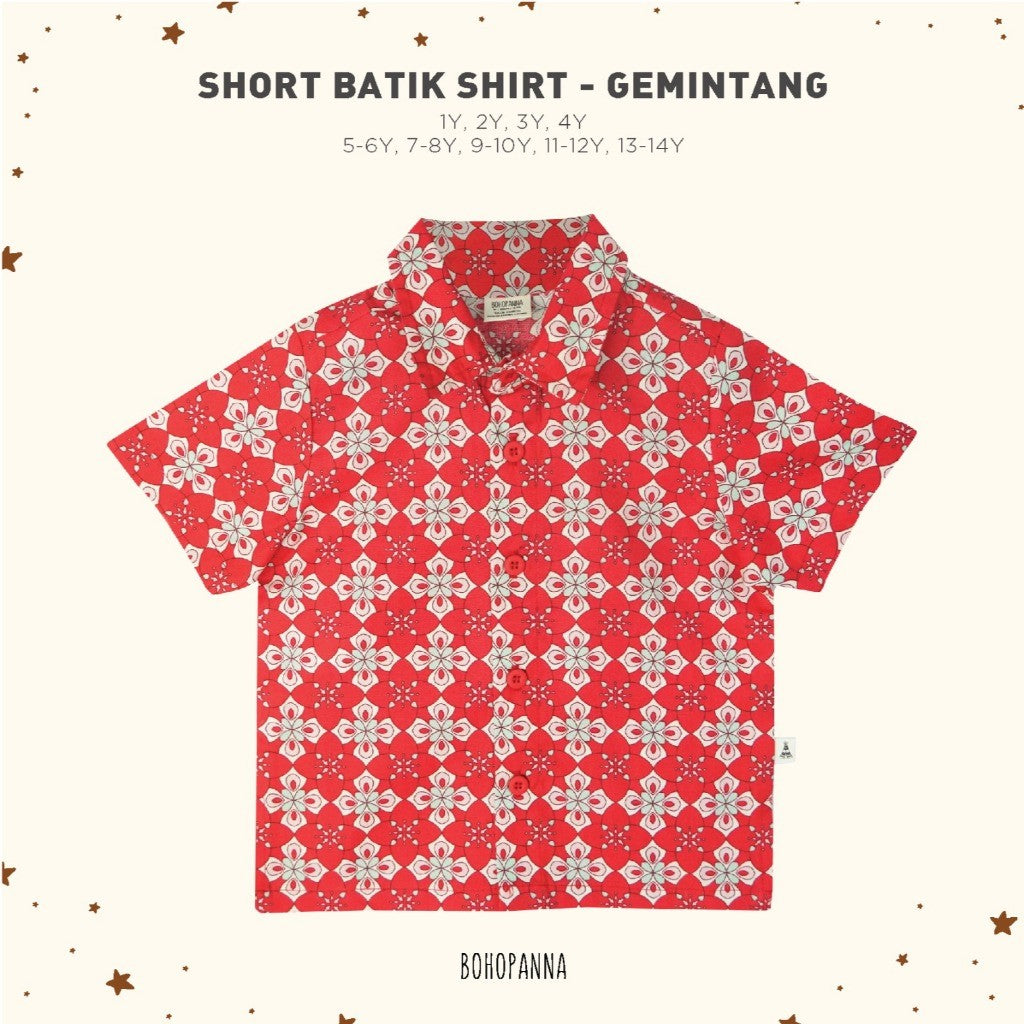 BOHOPANNA - SHORT BATIK SHIRT - Atasan Anak Laki-Laki 2422