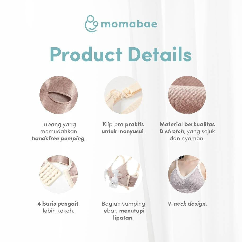 MOMABAE - Front 2 in 1 Bra Menyusui | Pumping Bra & Nursing Bra & Maternity Bra | Comfort Bra