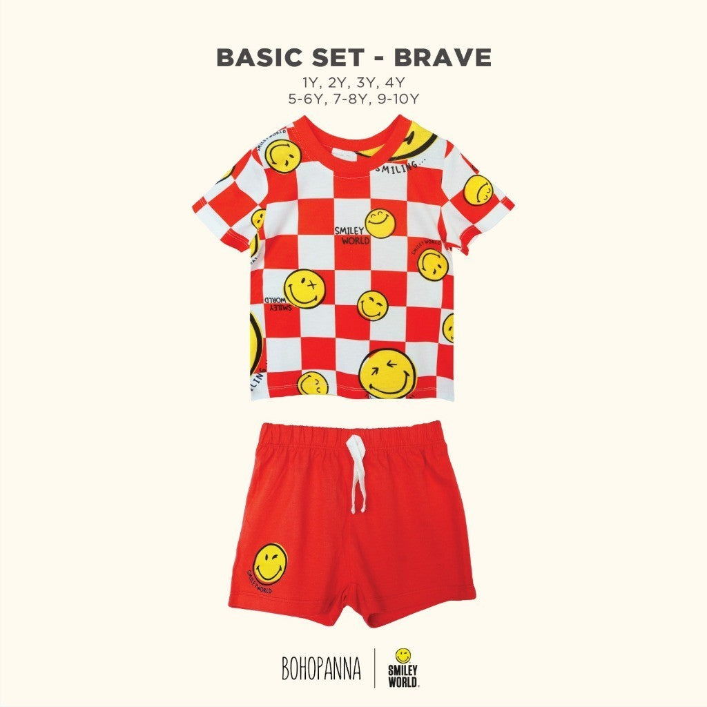 BOHOPANNNA - BOHOPANNA X SMILEY - BASIC SET - Setelan Baju Anak Laki-Laki