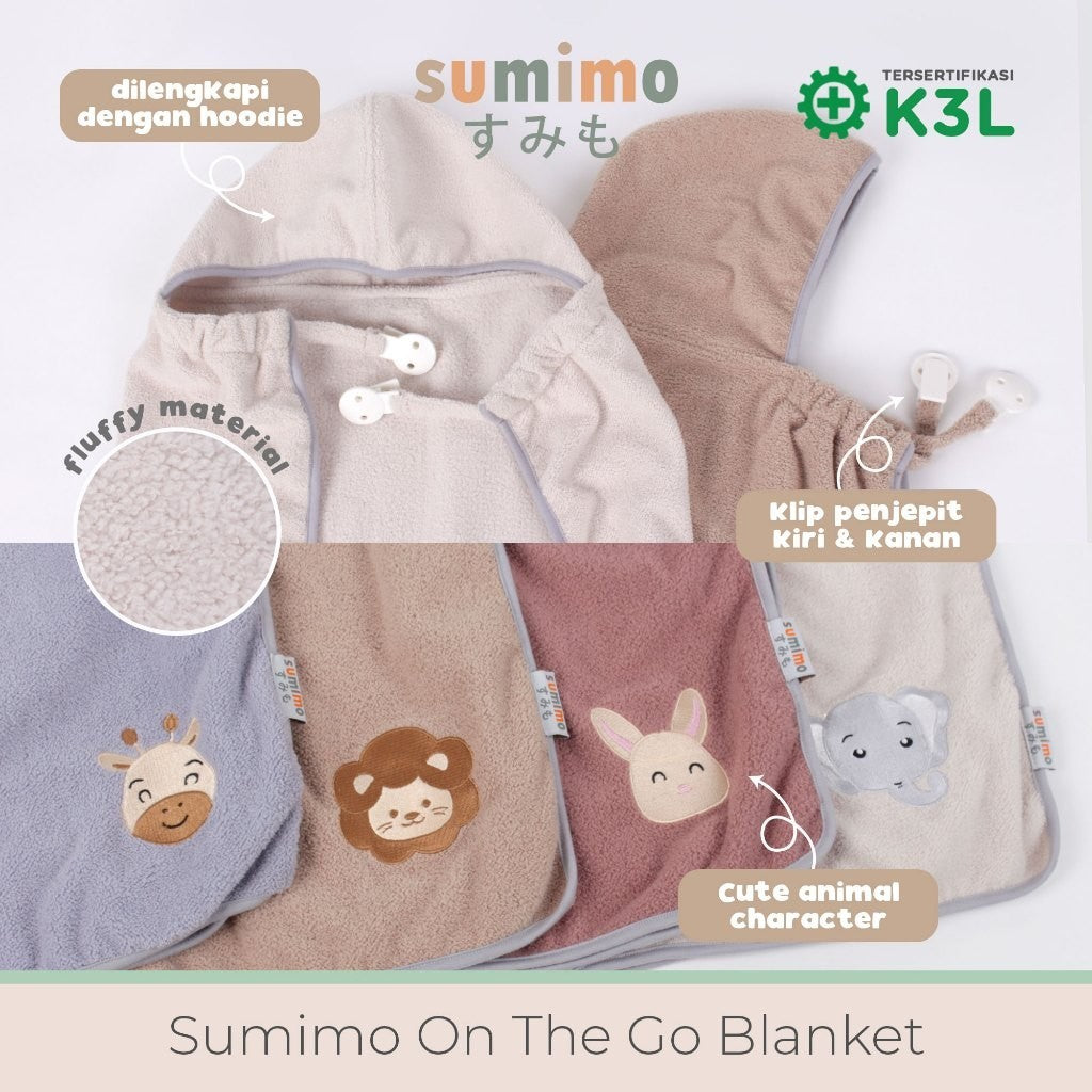 Sumimo On The Go Blanket / Selimut Bayi Clip On 6 in 1 Function Stroller Menyusui Hoodie