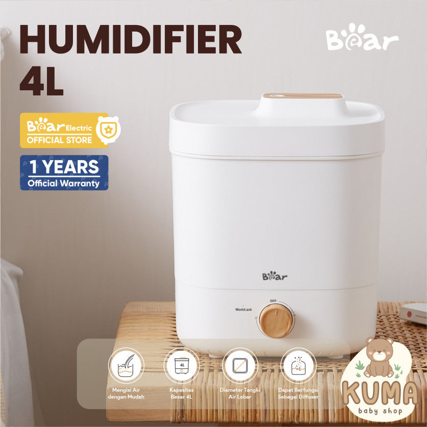 BEAR Top Fill Humidifier 4 L Diffuser Essential Oil Aromaterapi 4L / Alat Penjaga Kelembaban Udara Ruangan