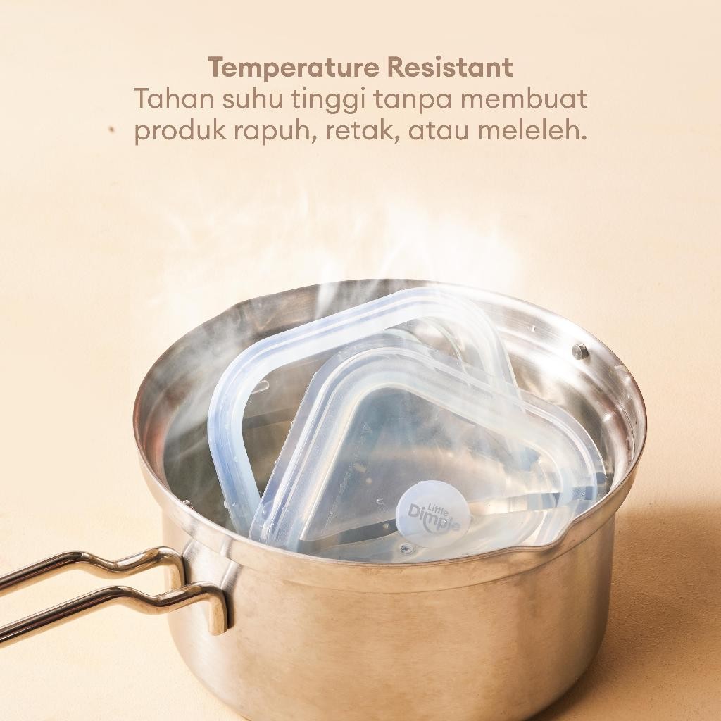 Little Dimple Pack & Fold Collapsible Food Container Tempat Penyimpanan Makanan Travel Silicone Silikon