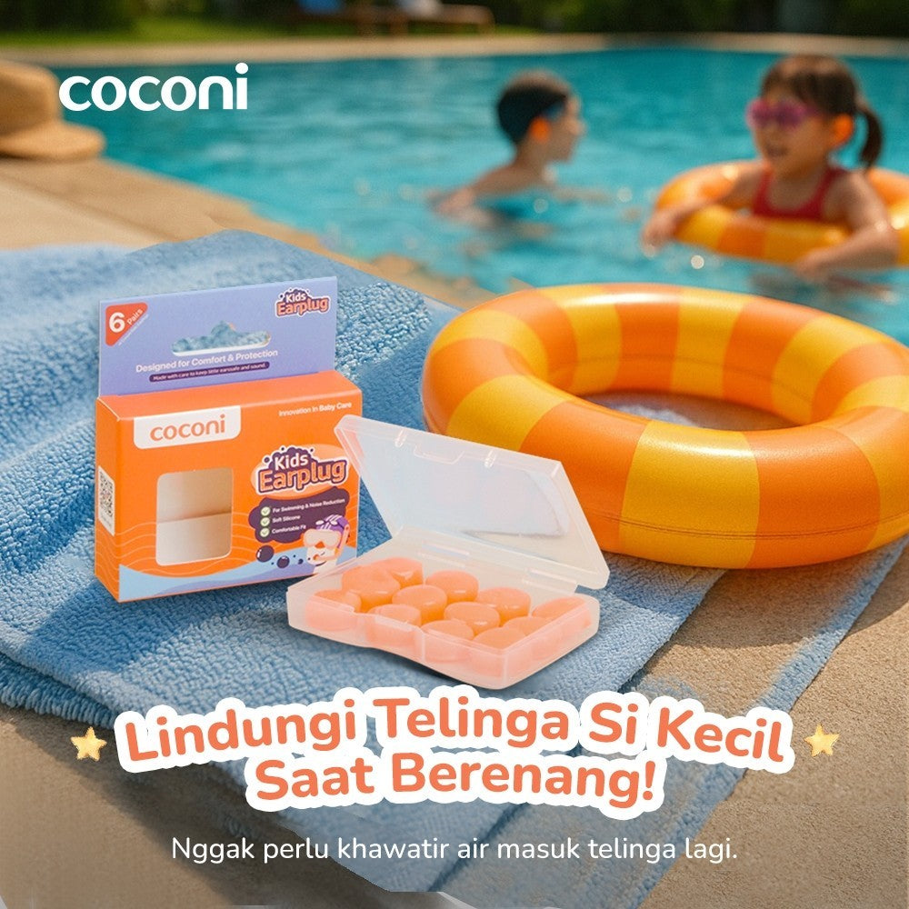 Coconi Kids Earplug | Pelindung / Penutup Telinga Anak Silikon Anti Bising Anti Air untuk Tidur Renang Traveling