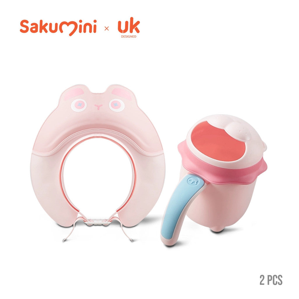 Sakumini Shower Cap Topi Keramas Anak Bayi Pelindung Mata Saat Mandi Anti Slip Motif Panda