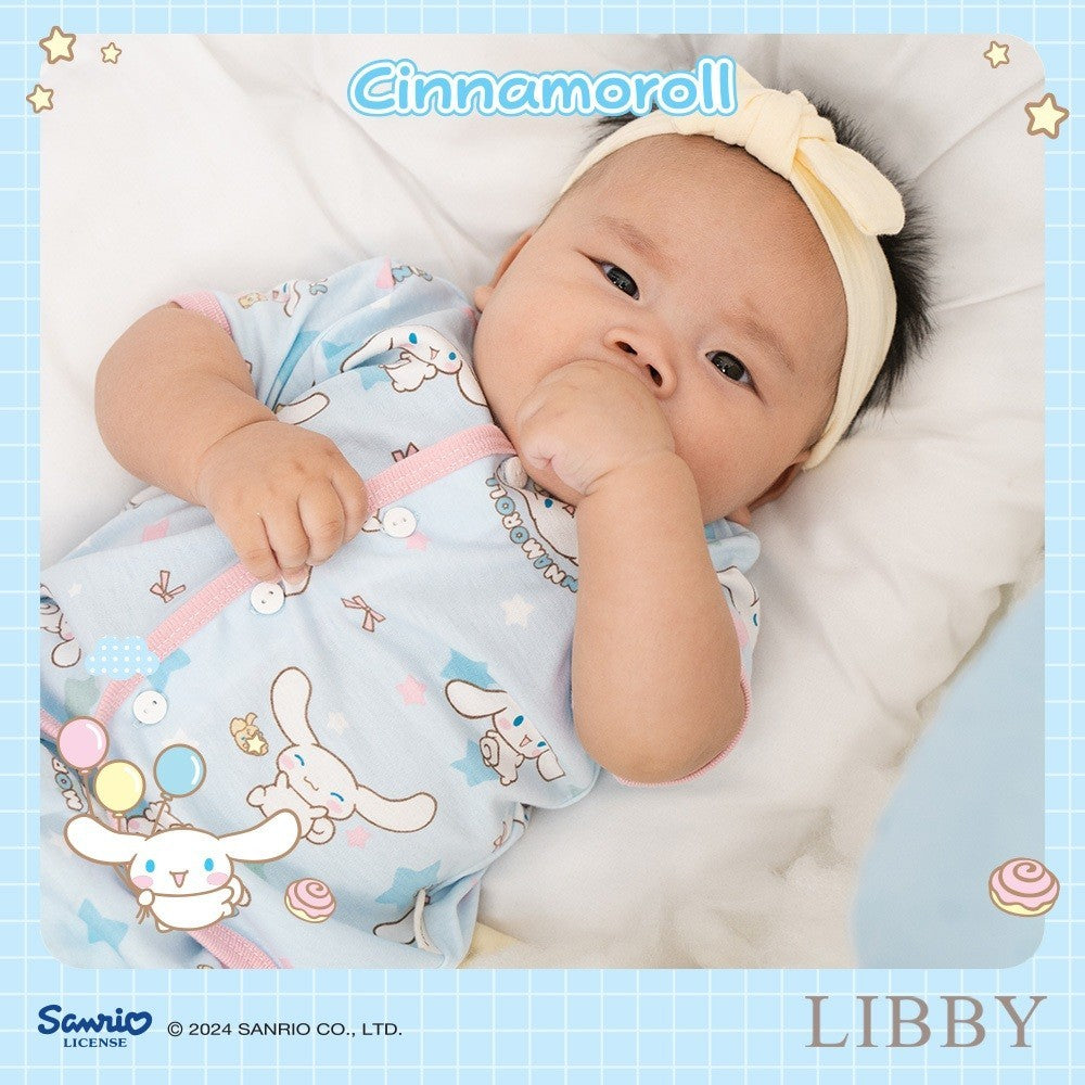 LIBBY Sanrio Setelan Piyama Baju Kancing Newborn Bayi & Anak Kecil Perempuan Kuromi Cinnamoroll Hello Kitty (1 Stel)