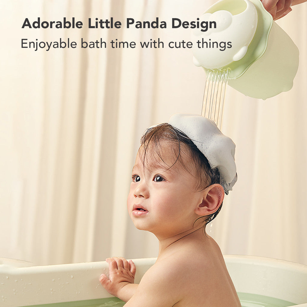 Sakumini Shower Cap Topi Keramas Anak Bayi Pelindung Mata Saat Mandi Anti Slip Motif Panda