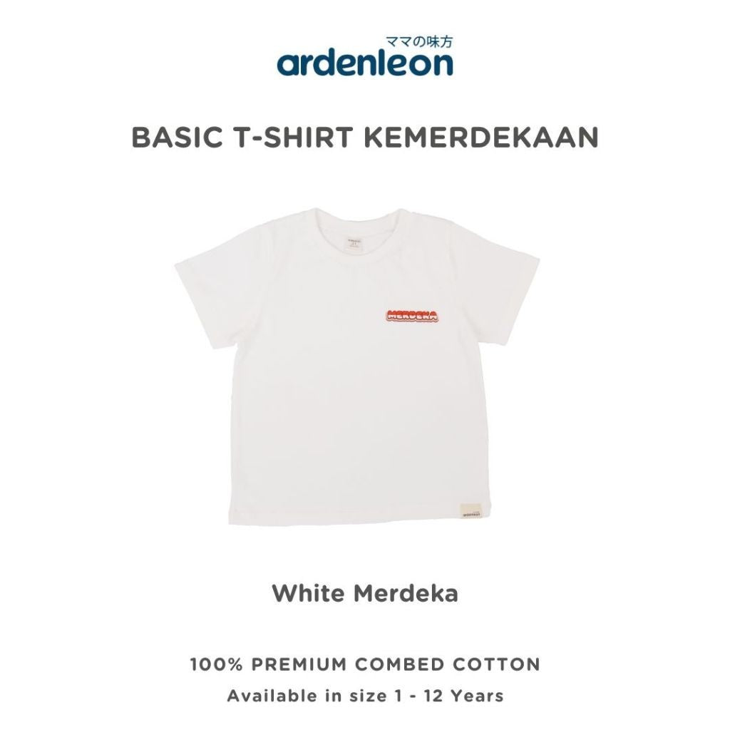 ARDENLEON Atasan Kaos Anak Basic T-Shirt Kemerdekaan 17 Agustus Indonesia