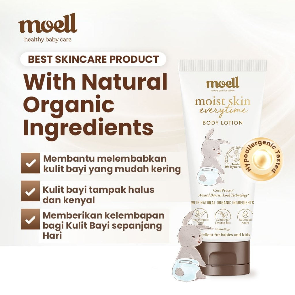 Moell Exclusive Pack 4 in 1 + Boneka & Buku Cerita Limited Edition - Natural Organic