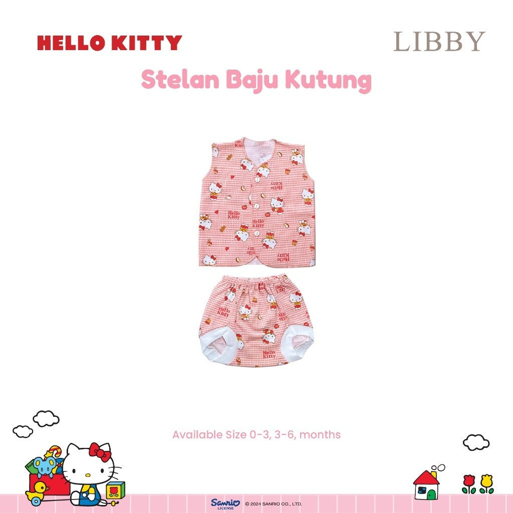 LIBBY Sanrio Setelan Piyama Baju Kancing Newborn Bayi & Anak Kecil Perempuan Kuromi Cinnamoroll Hello Kitty (1 Stel)