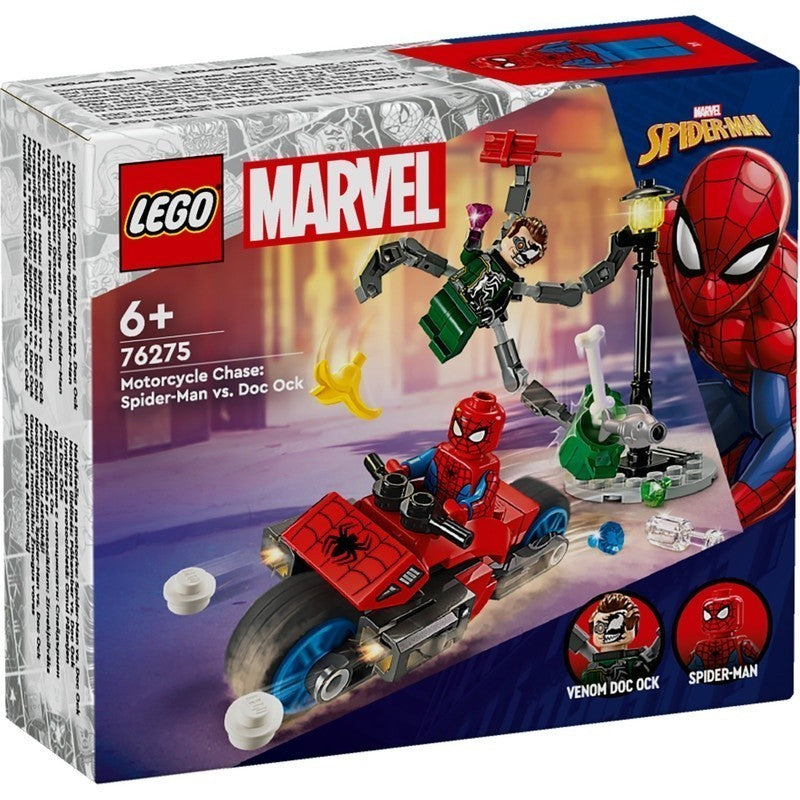 LEGO Super Heroes Marvel 76275 Motorcycle Chase: Spider-Man vs. Doc Ock (77 Pieces) Super Heroes Toys (6 Tahun+)