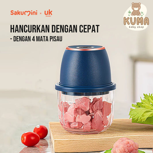 Sakumini Blender Multifungsi Chopper Grinder Pisau Stainless Steel Penggiling Penghalus Mpasi