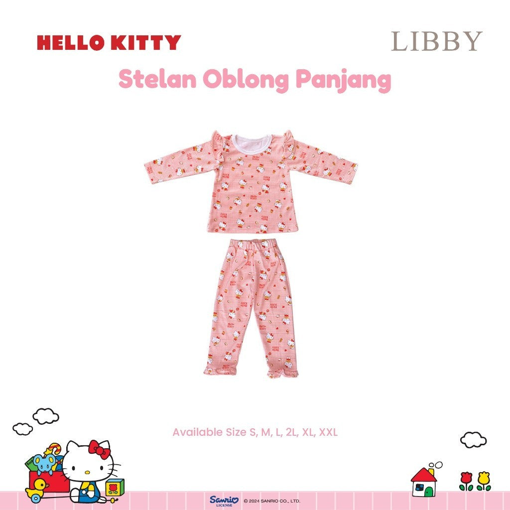LIBBY Sanrio Setelan Piyama Oblong Anak Perempuan Kuromi Cinnamoroll Hello Kitty (1 Stel)