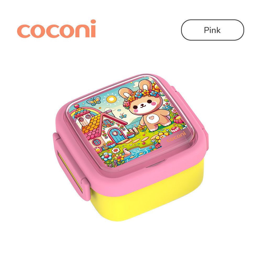 COCONI Travel Feeding Set With Fork and Spoon | Kotak Makan Anak Traveling Dengan Sendok dan Garpu