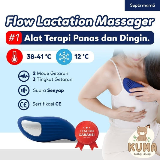 Supermama Lab Flow Lactation Massager | Alat Pijat Laktasi ASI dengan Mode Penghangat dan Pendingin | Breast Relaxant Atasi Sumbatan ASI & Redakan Nyeri Payudara | Pijat Panas/Dingin |