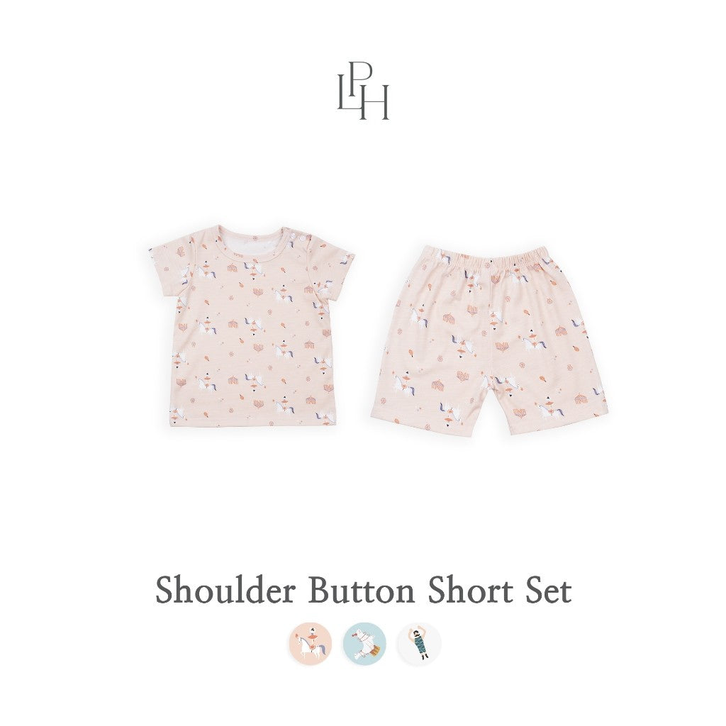 Little Palmerhaus - Little Wear Shoulder Button Short Set 26.0 (Setelan Anak Lengan Panjang)