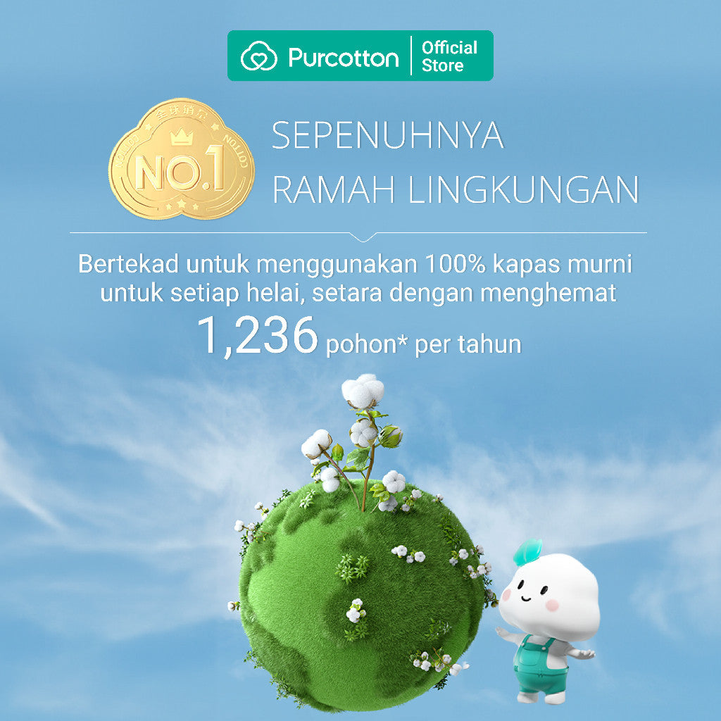 PURCOTTON Natural Cotton Tissue 60 Lembar - Tisu Wajah Kapas Natural