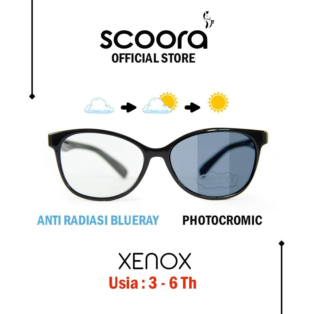 SCOORA Xenox Kacamata Anak (3 - 6thn) Anti Radiasi & Anti UV - Variasi Warna