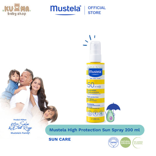 Mustela High Protection Sun Spray 200 ML SPF 50 wajah dan tubuh cocok untuk bayi