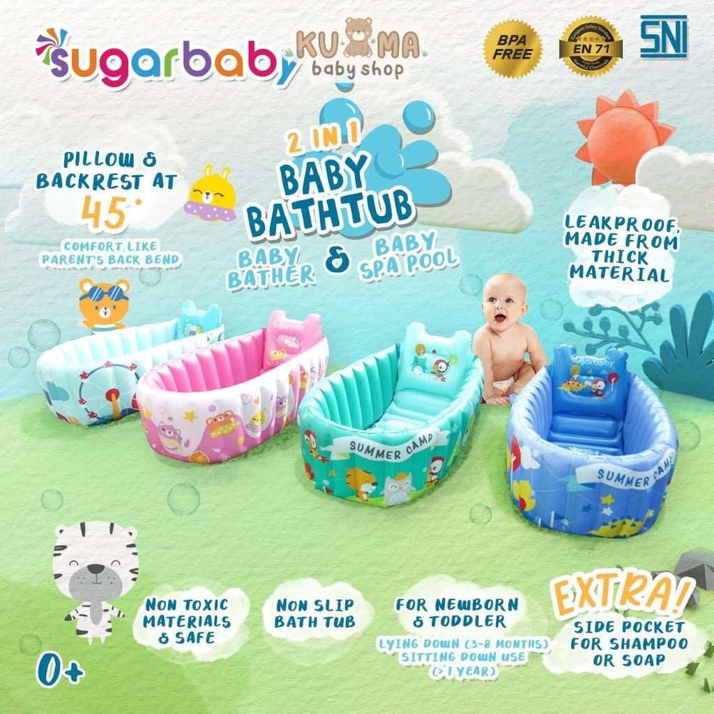 Sugar Baby 2in1 Baby Bathtub - Bak Mandi Bayi Tiup Travel