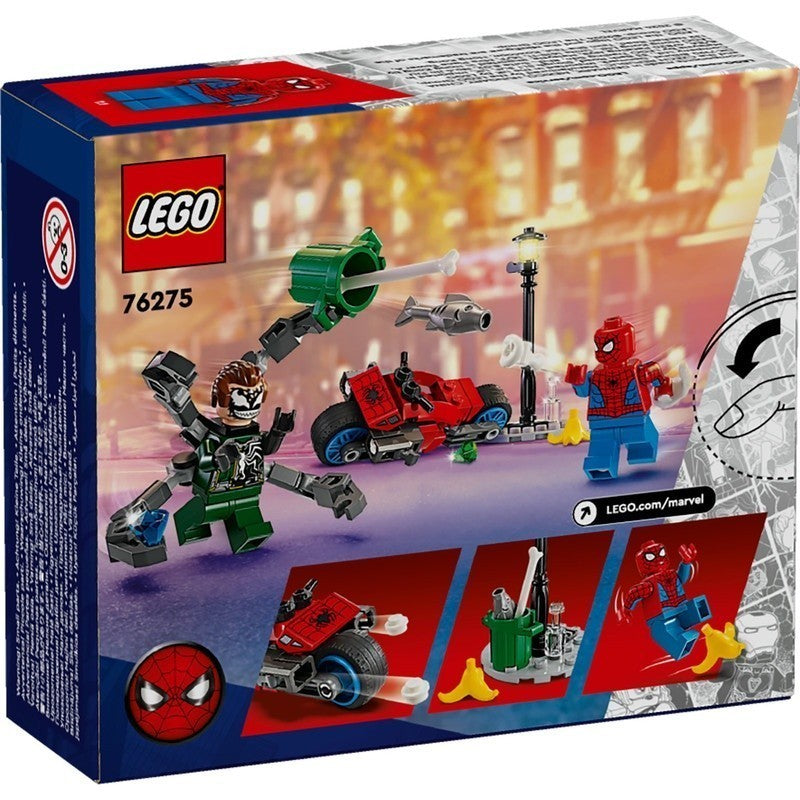 LEGO Super Heroes Marvel 76275 Motorcycle Chase: Spider-Man vs. Doc Ock (77 Pieces) Super Heroes Toys (6 Tahun+)