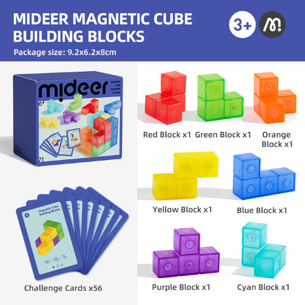 Mideer Magnetic Cube Building Blocks Mainan Edukasi Anak MD3400