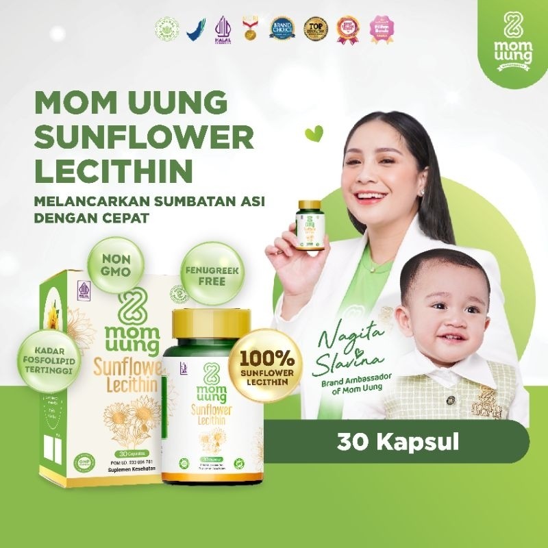 PROMO Mom Uung Sunflower Lecithin 30 Kapsul Melancarkan Sumbatan ASI Free Susu Milkflow