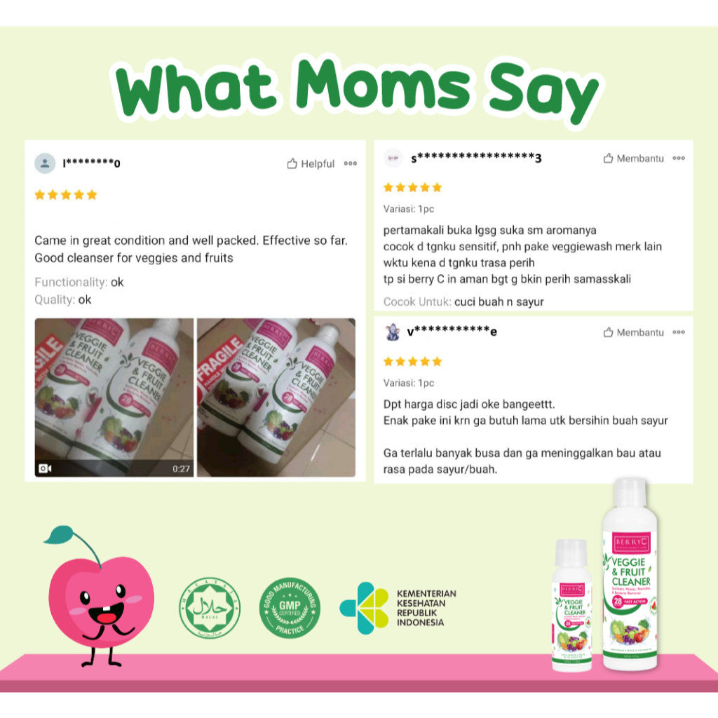BerryC Veggie & Fruit Salad Cleaner 300ML Vegetable Wash - Sabun Cairan Pencuci Pembersih Buah Sayur
