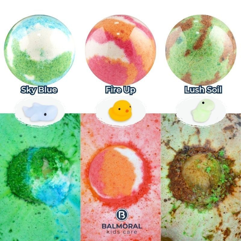 Balmoral Kids Sensory Bath Bombs Earth Series With Surprise Toys Colorful Scent