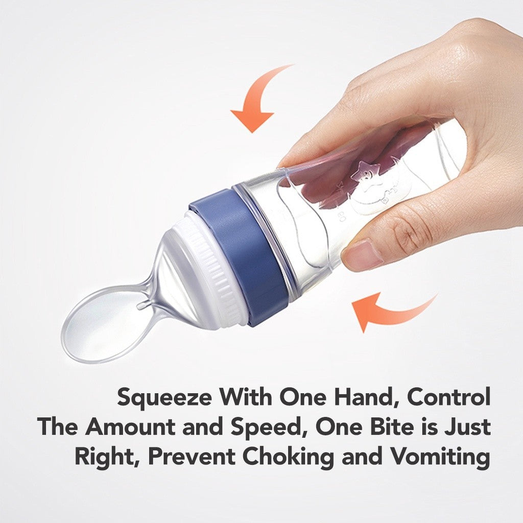 Sakumini Squeeze Spoon Feeder Silicone Botol Sendok Makan Mpasi Bayi