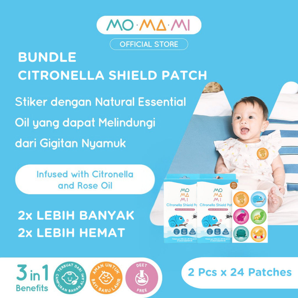 Momami Citronella Mosquito Shield Anti-Repellent Patch - Sticker Anti Nyamuk Anak 100% Bahan Alami