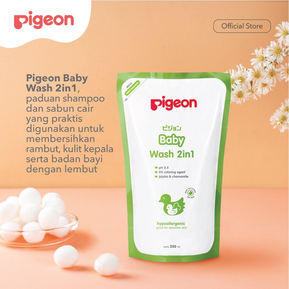 PIGEON Baby Wash Chamomile 350Ml Refill | Shampoo & Sabun Cair Bayi