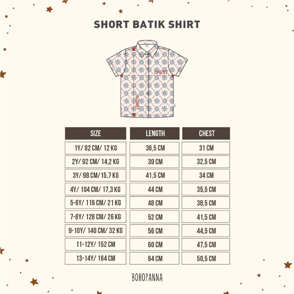 BOHOPANNA - SHORT BATIK SHIRT - Atasan Anak Laki-Laki 2422