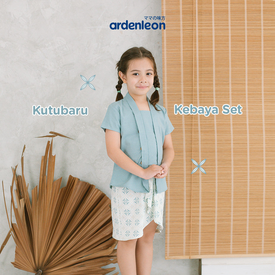 ARDENLEON Setelan Anak Perempuan Batik Kutubaru Kebaya Set