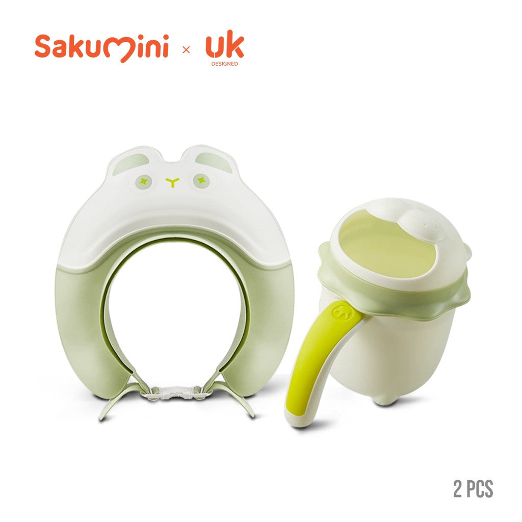 Sakumini Shower Cap Topi Keramas Anak Bayi Pelindung Mata Saat Mandi Anti Slip Motif Panda