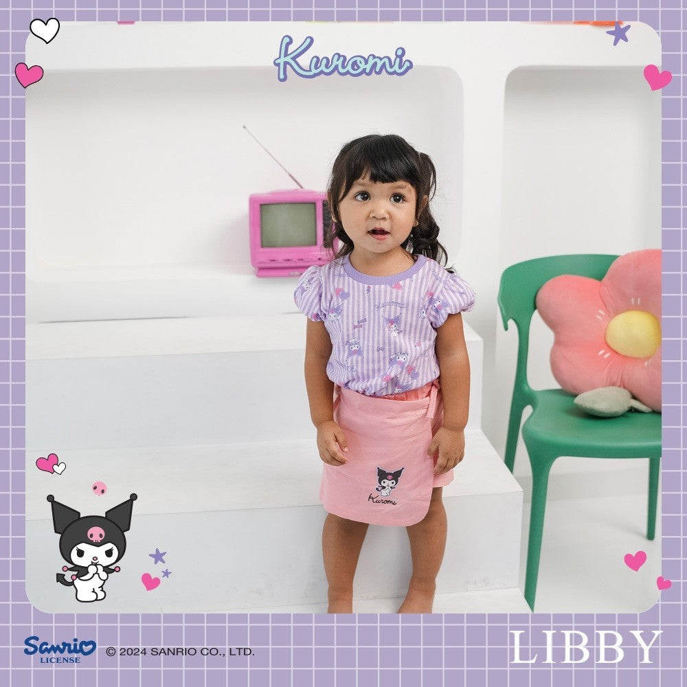 LIBBY Sanrio Setelan Main Anak Perempuan Kirei Tee & Megumi Skort Kuromi Cinnamoroll 9 Bulan - 4 Tahun (1 STEL)