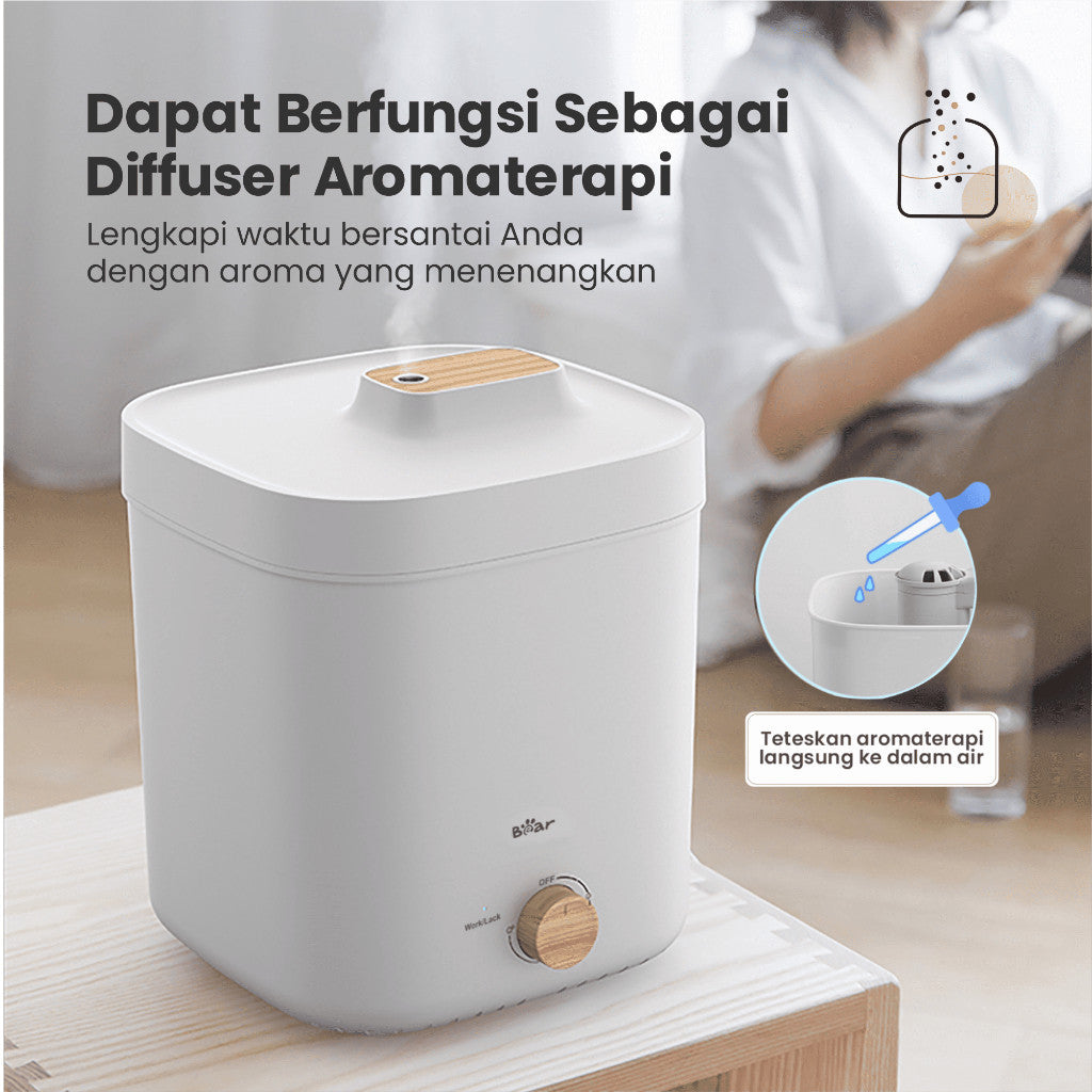 BEAR Top Fill Humidifier 4 L Diffuser Essential Oil Aromaterapi 4L / Alat Penjaga Kelembaban Udara Ruangan