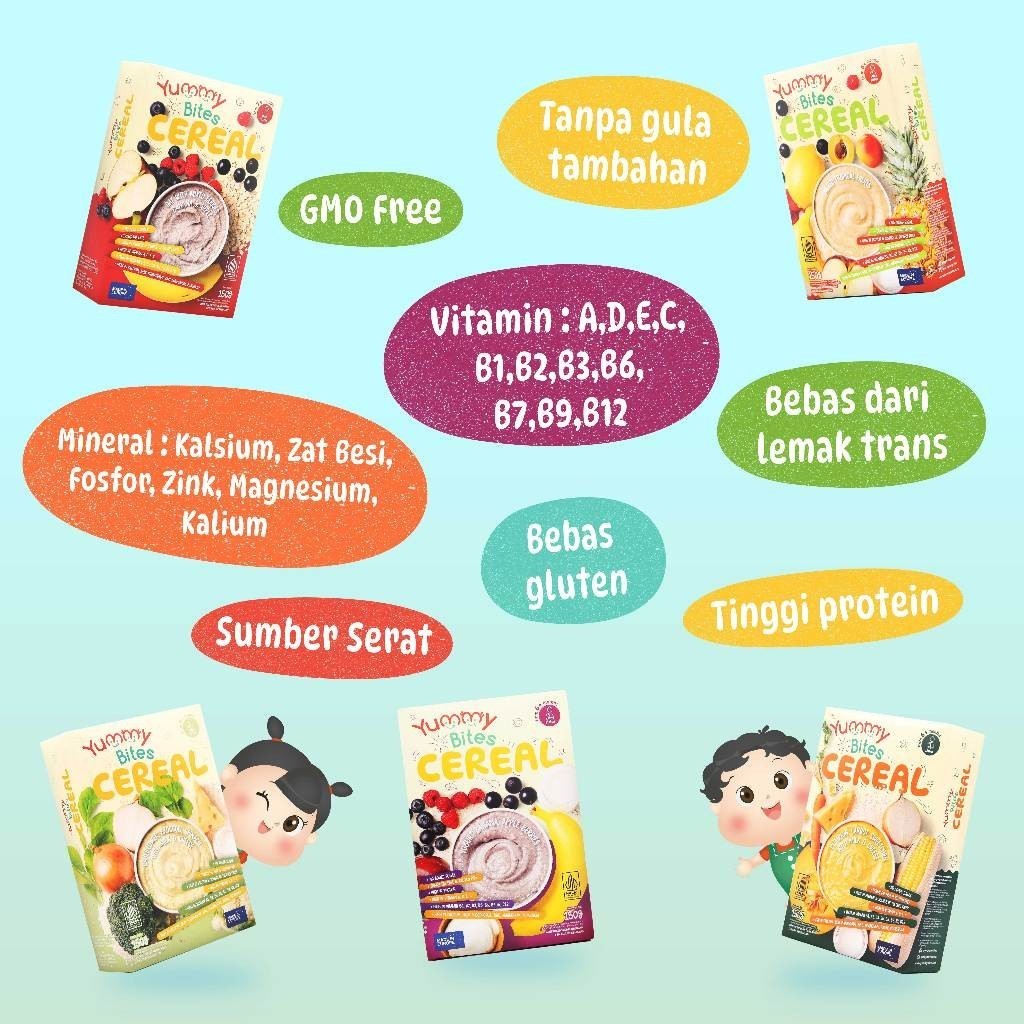 [NIKITA WILLY EXCLUSIVE] Yummy Bites Cereal 150 GR/ MPASI Baby/ Bubur Bayi Oatmeal mpasi Penambah Nafsu Makan Penambah Berat Badan BB Booster MPASI Bayi Anti GTM