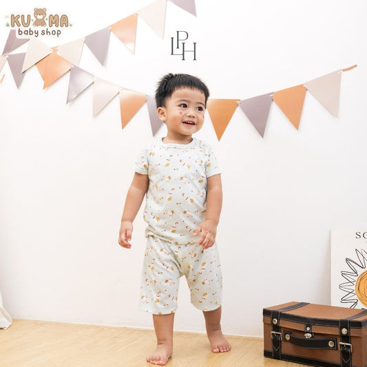 Little Palmerhaus - Little Wear Shoulder Button Short Set 26.0 (Setelan Anak Lengan Panjang)