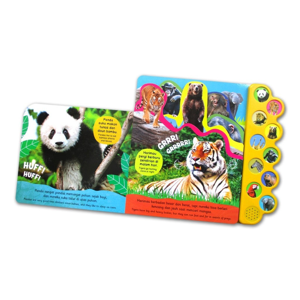 Buku Bersuara Hewan Peternakan & Alam Liar 10 tombol suara hewan - Animals Sound Book [GinukGinuk]