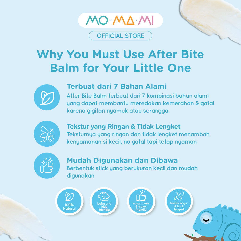 Momami After Bite Balm 14gr – Itch Relief Balsem Pereda Ruam Gatal Gigitan Nyamuk Serangga Anak Bayi