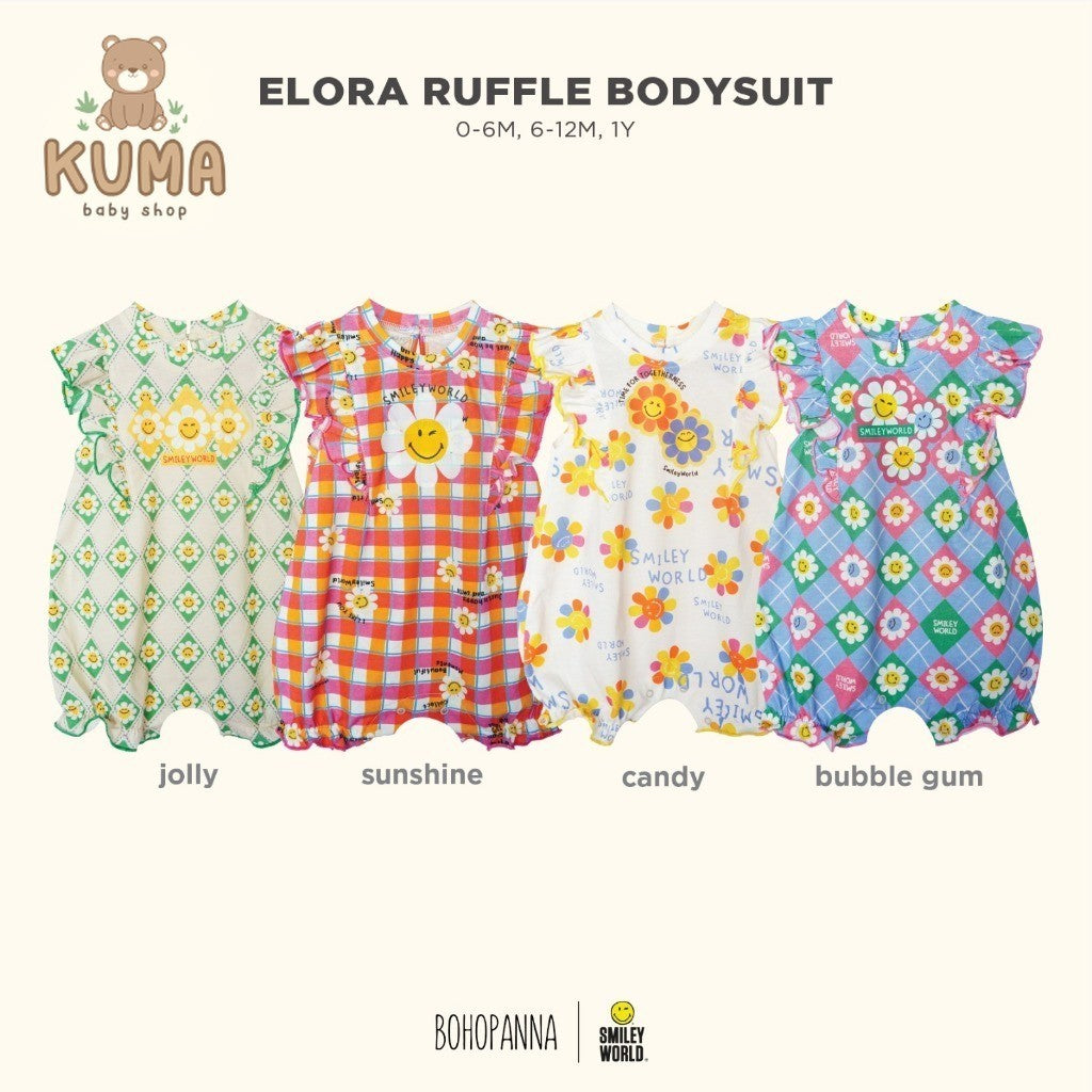BOHOPANNA - BOHOPANNA X SMILEY - ELORA RUFFLE BODYSUIT - Jumper Bayi Perempuan
