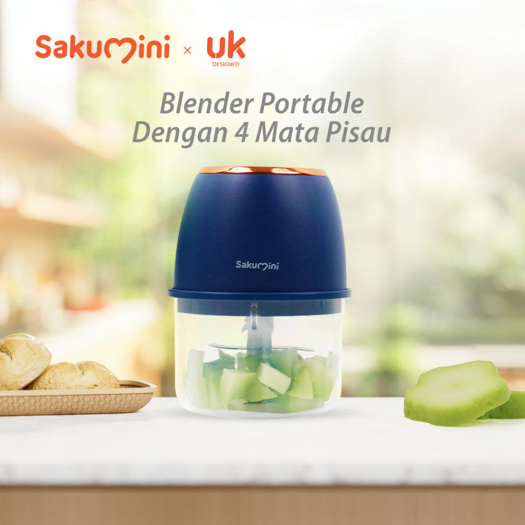 Sakumini Blender Multifungsi Chopper Grinder Pisau Stainless Steel Penggiling Penghalus Mpasi