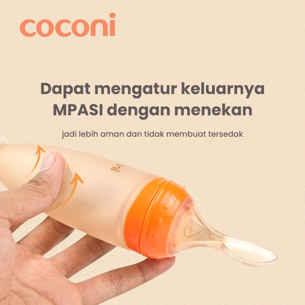 Coconi Silicone Baby Feeder Spoon | Sendok Botol Makan Bayi MPASI FOOD GRADE 120ml