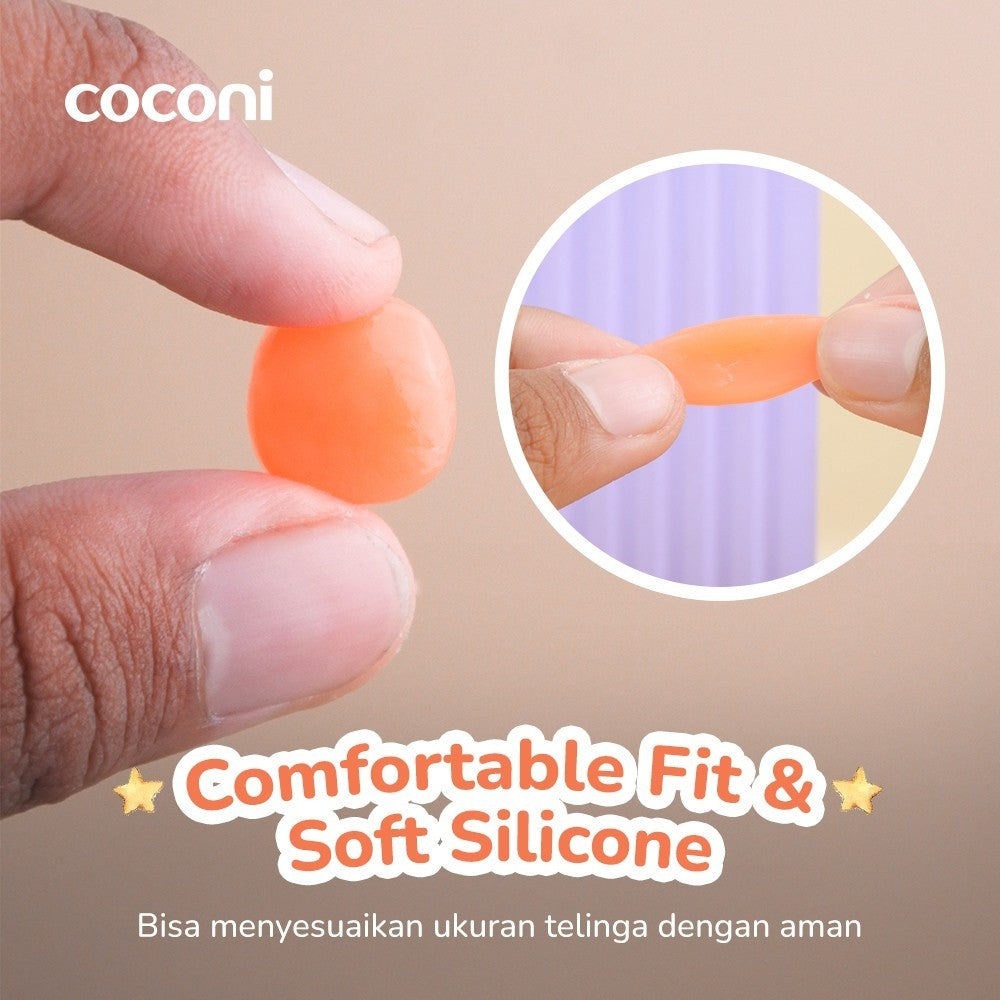 Coconi Kids Earplug | Pelindung / Penutup Telinga Anak Silikon Anti Bising Anti Air untuk Tidur Renang Traveling