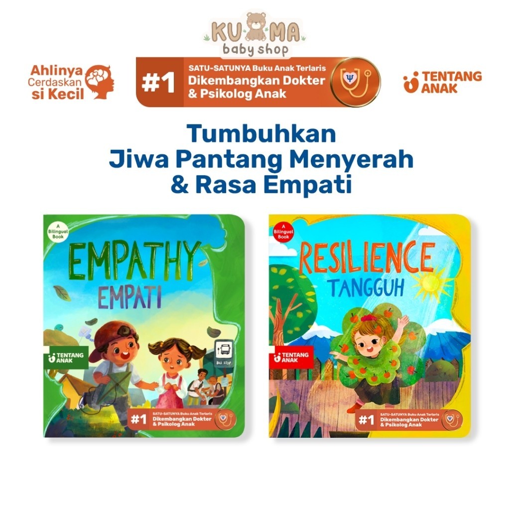 Tentang Anak - Bilingual Boardbook: Tangguh / Empati | Resilience / Empathy | Buku Cerita Anak Bahasa Inggris Indonesia | Usia 3+