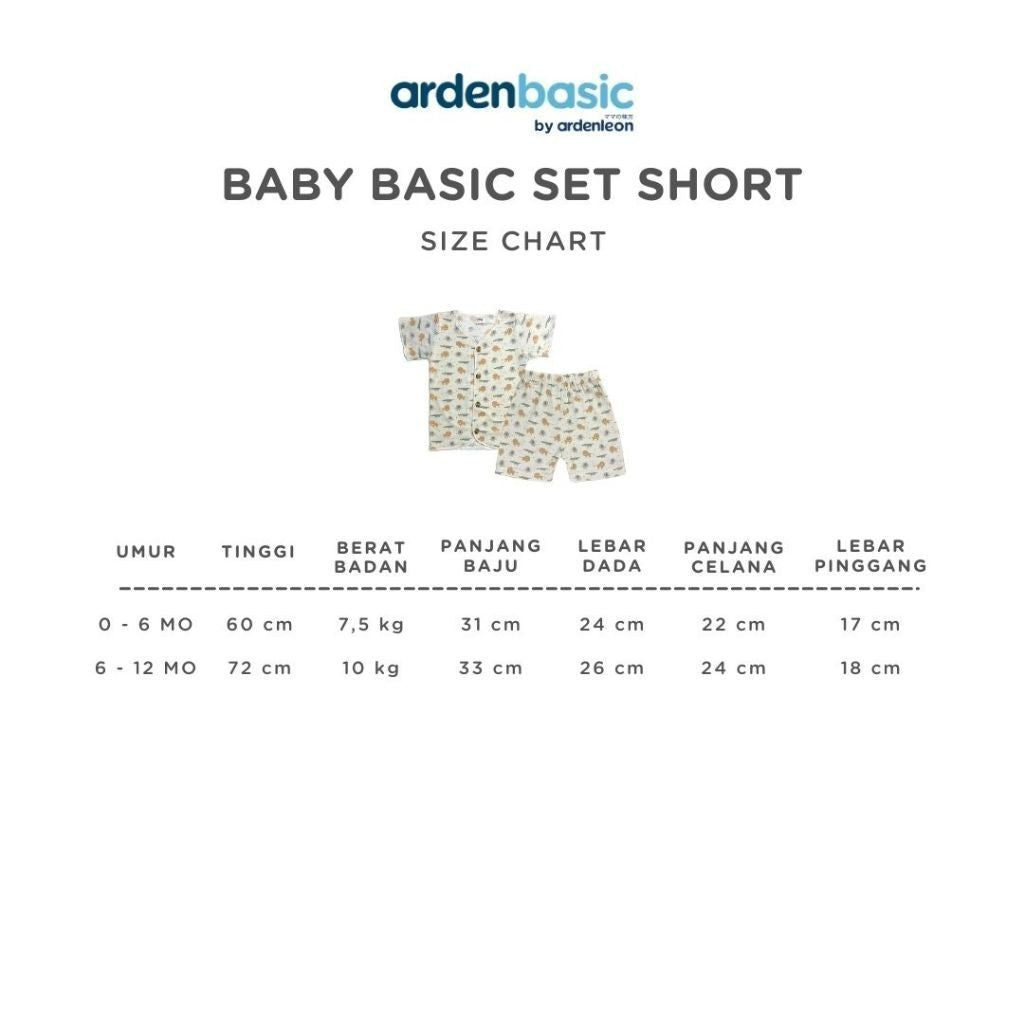 ARDENLEON ArdenBasic Baby Basic Set Short Setelan Pendek Bayi